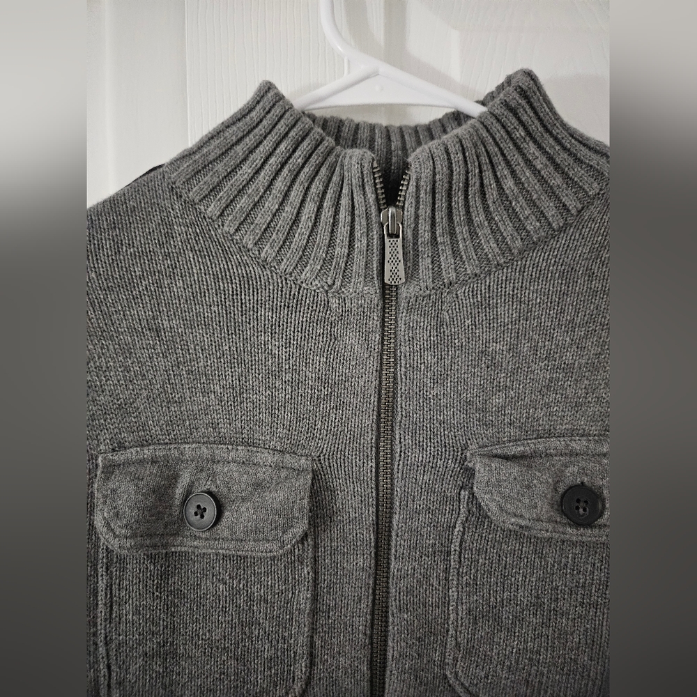 Apt. 9 Gray Zip-Up Jacket With Pockets, Size S - image 5